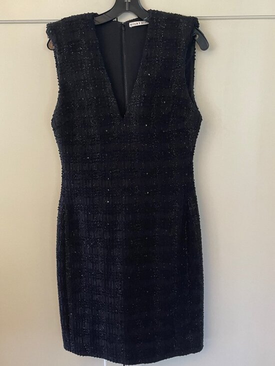 Alice + Olivia Adelaide Dress in Black, Size 10 - Picture 2 of 5